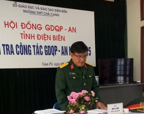 GDTrH. Kiểm tra công tác Giáo dục quốc phòng và An ninh tại 02 huyện Mường Nhé và Nậm Pồ năm 2015.