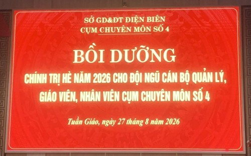 Cụm chuyên môn số 4 tổ chức Bồi dưỡng chính trị hè năm 2026 cho đội ngũ cán bộ quản lý, giáo viên