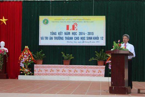 GDTrH –Trường THPT Búng Lao tổ chức Lễ tổng kết năm học 2014- 2015 và Lễ tri ân trưởng thành cho học sinh khối 12.