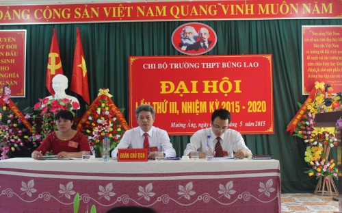 CĐ-  Chi bộ trường THPT Búng Lao tổ chức thành công Đại hội Chi bộ Đảng, nhiệm kỳ 2015-2020.