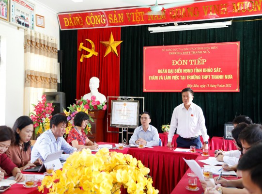 Ban Văn hóa - Xã hội HĐND tỉnh khảo sát, thăm và làm việc tại Trường THPT Thanh Nưa, huyện Điện Biên