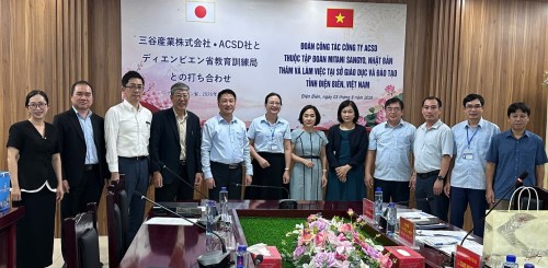 Sở Giáo dục và Đào tạo tỉnh Điện Biên làm việc với Đoàn công tác công ty ACSD thuộc Tập đoàn Mitani Sangyo, Nhật Bản