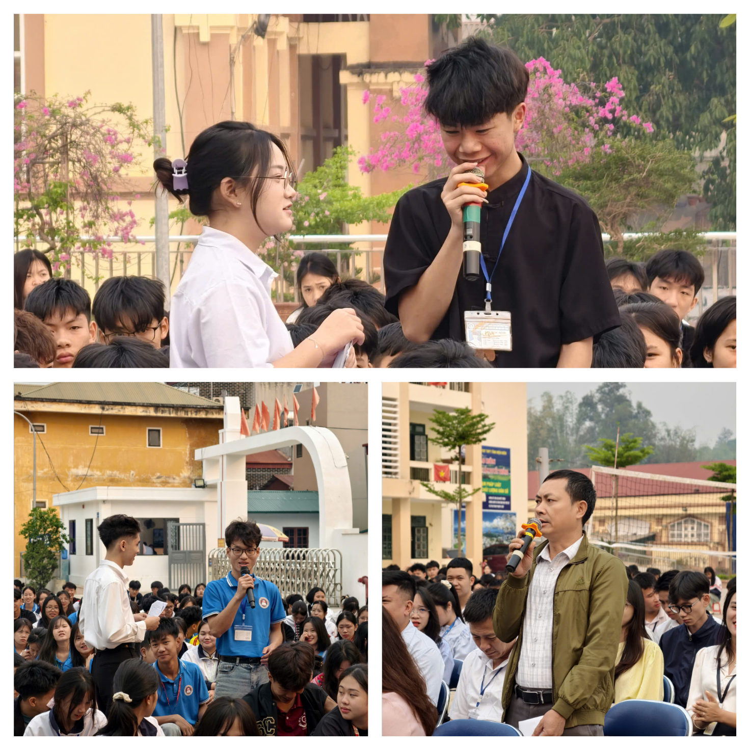 'A group of people in a crowd

Description automatically generated'